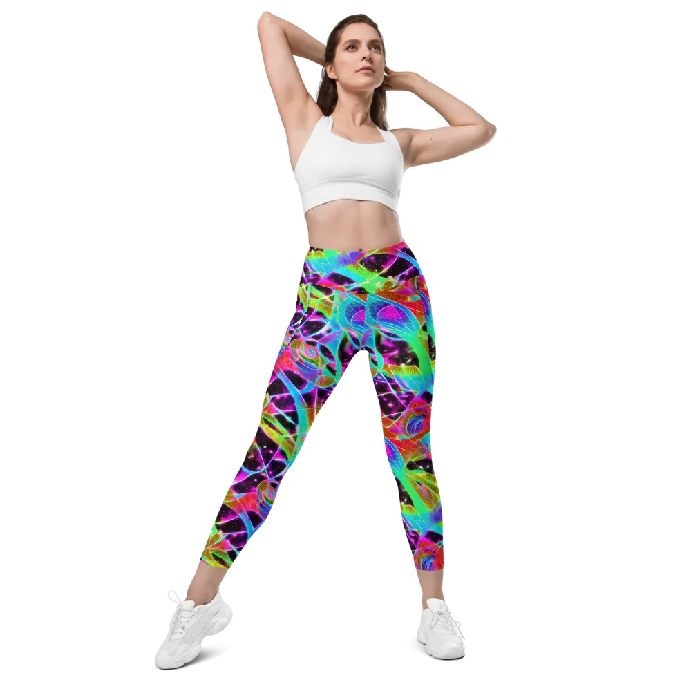 Stellar Jungle on Leggings with Pockets — Front