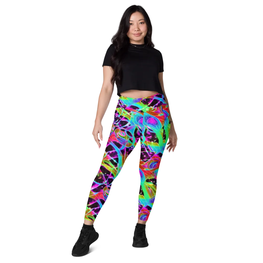 Stellar Jungle on Leggings with Pockets — Front