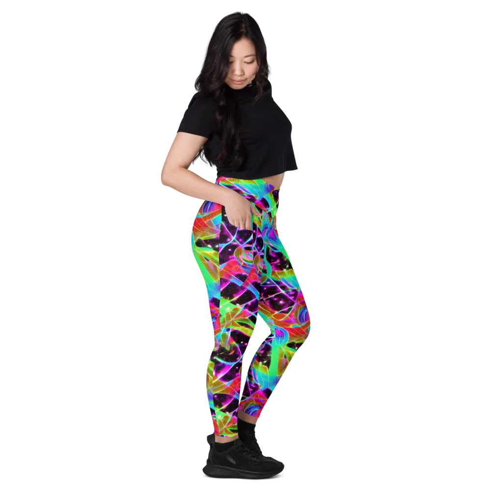 Stellar Jungle on Leggings with Pockets — Right