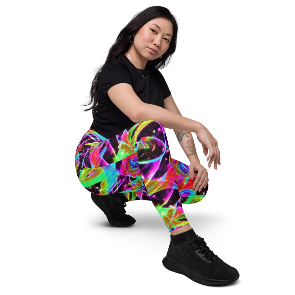 Stellar Jungle on Leggings with Pockets — Right Front
