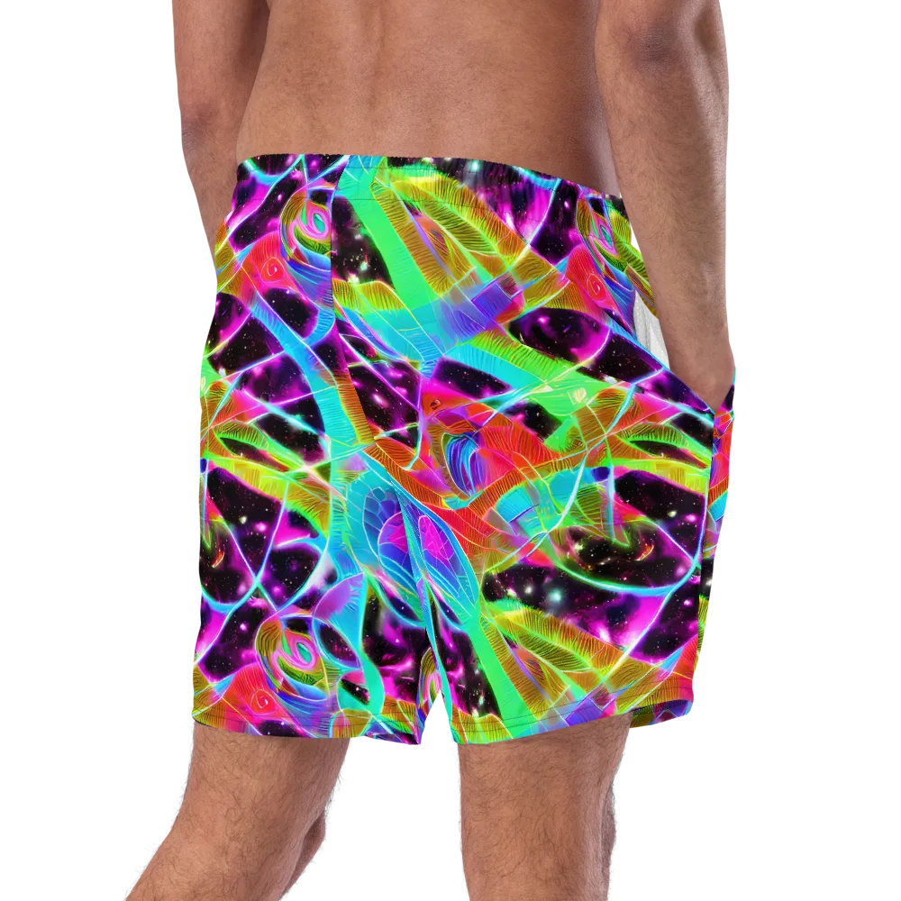 Stellar Jungle on Swim Trunks — Right Back