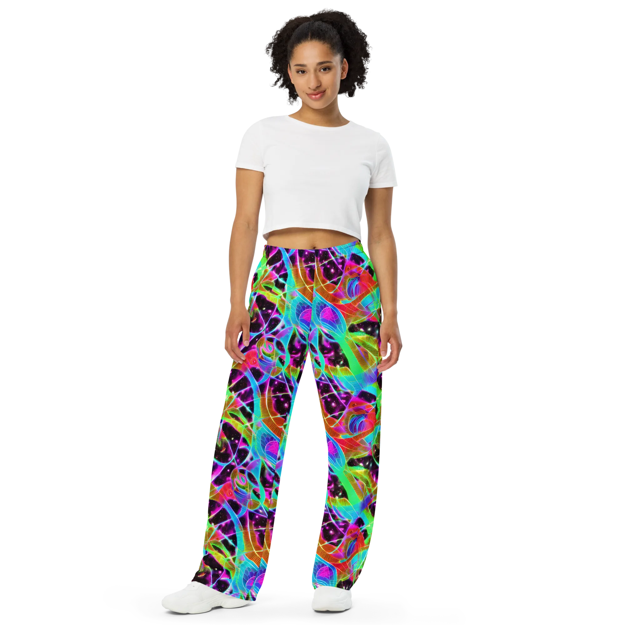 Stellar Jungle on Wide-Leg Pants — Front