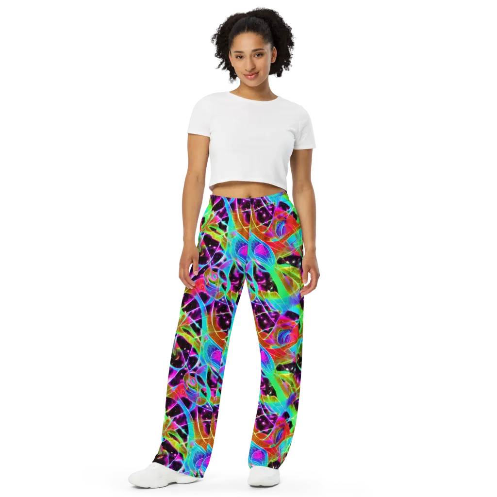 Stellar Jungle on Wide-Leg Pants — Front
