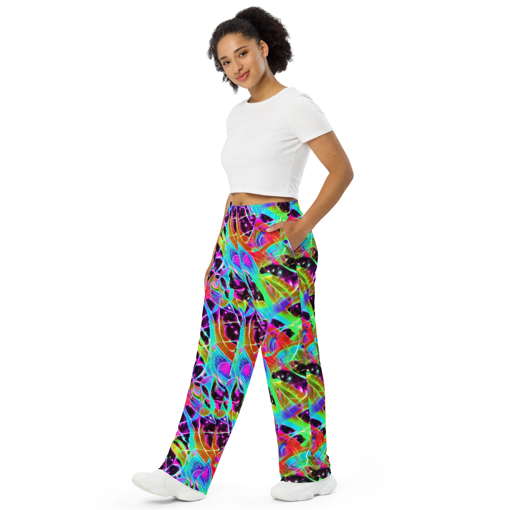 Stellar Jungle on Wide-Leg Pants — Left Front