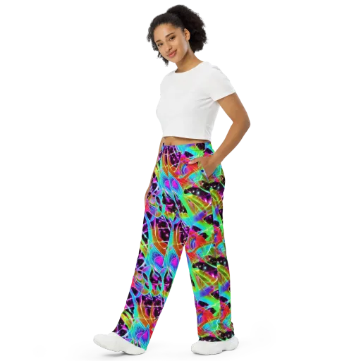 Stellar Jungle on a Wide-Leg Pants