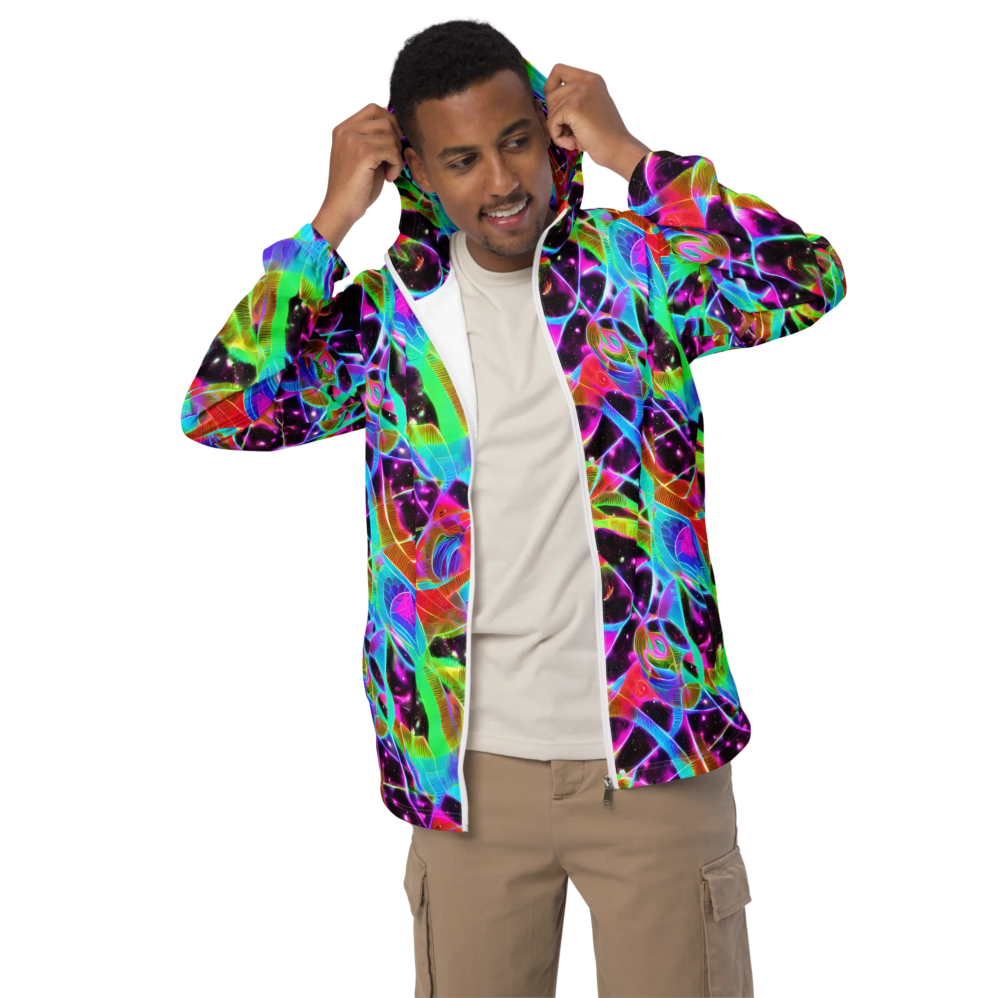 Stellar Jungle on Men's Windbreaker — Front