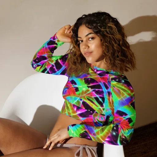 Stellar Jungle on a Long Sleeve Crop Top