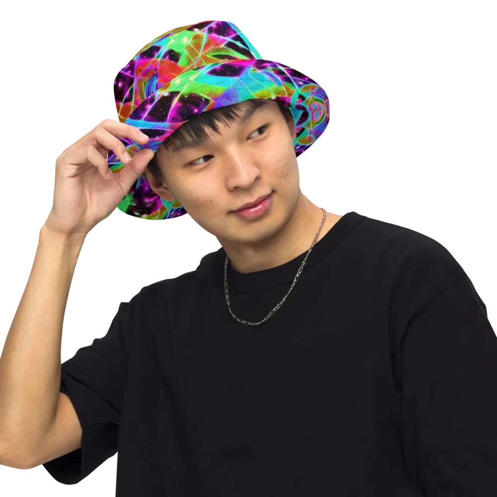 Stellar Jungle on Reversible Bucket Hat — Front Inside