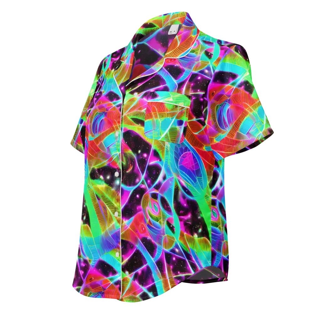 Stellar Jungle on Women's Short Sleeve Pajama Top — Left Front