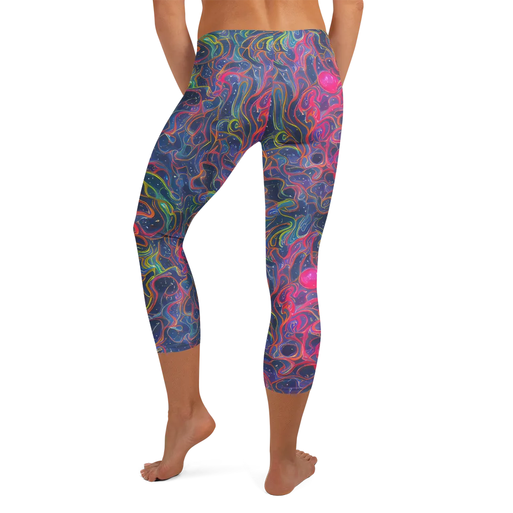 Celestial Koi on Capri Leggings — Back
