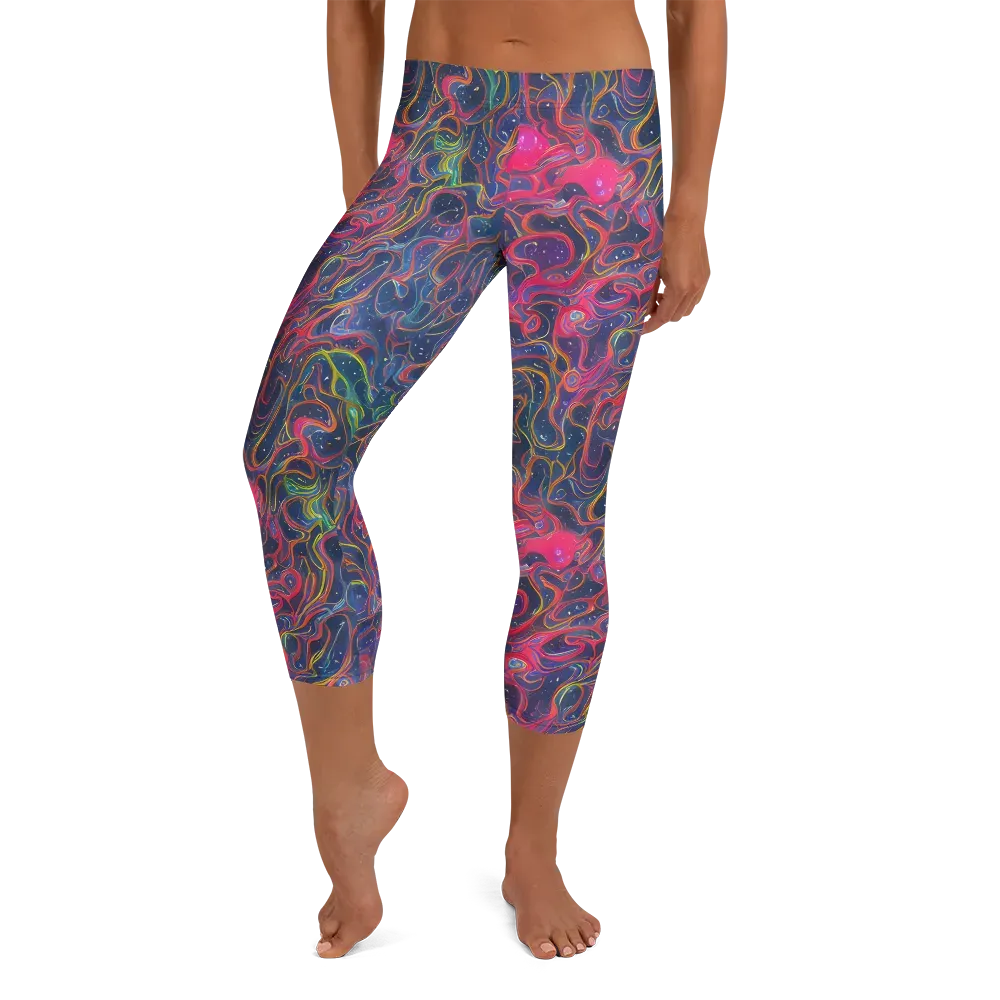 Celestial Koi on Capri Leggings — Front