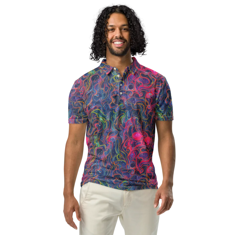 Celestial Koi on Men's Slim Fit Polo Shirt — Front