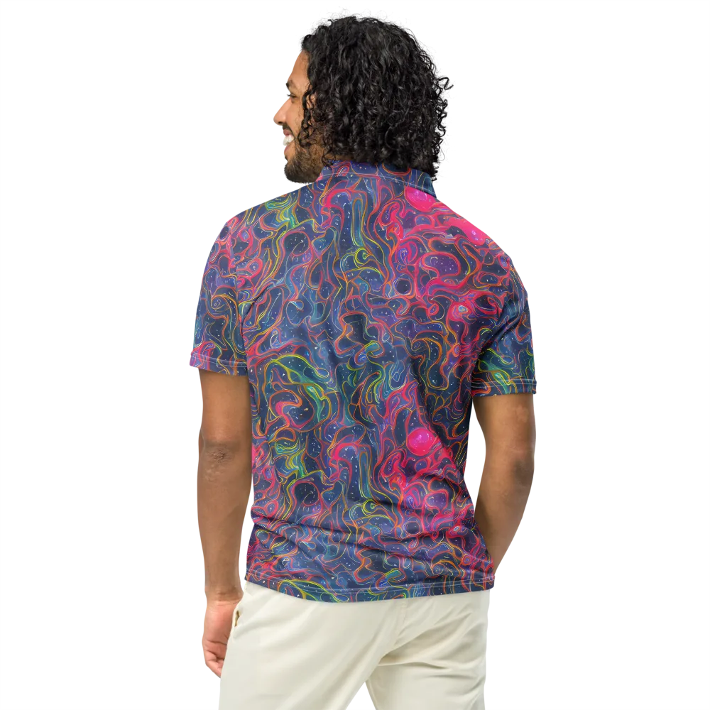 Celestial Koi on Men's Slim Fit Polo Shirt — Back
