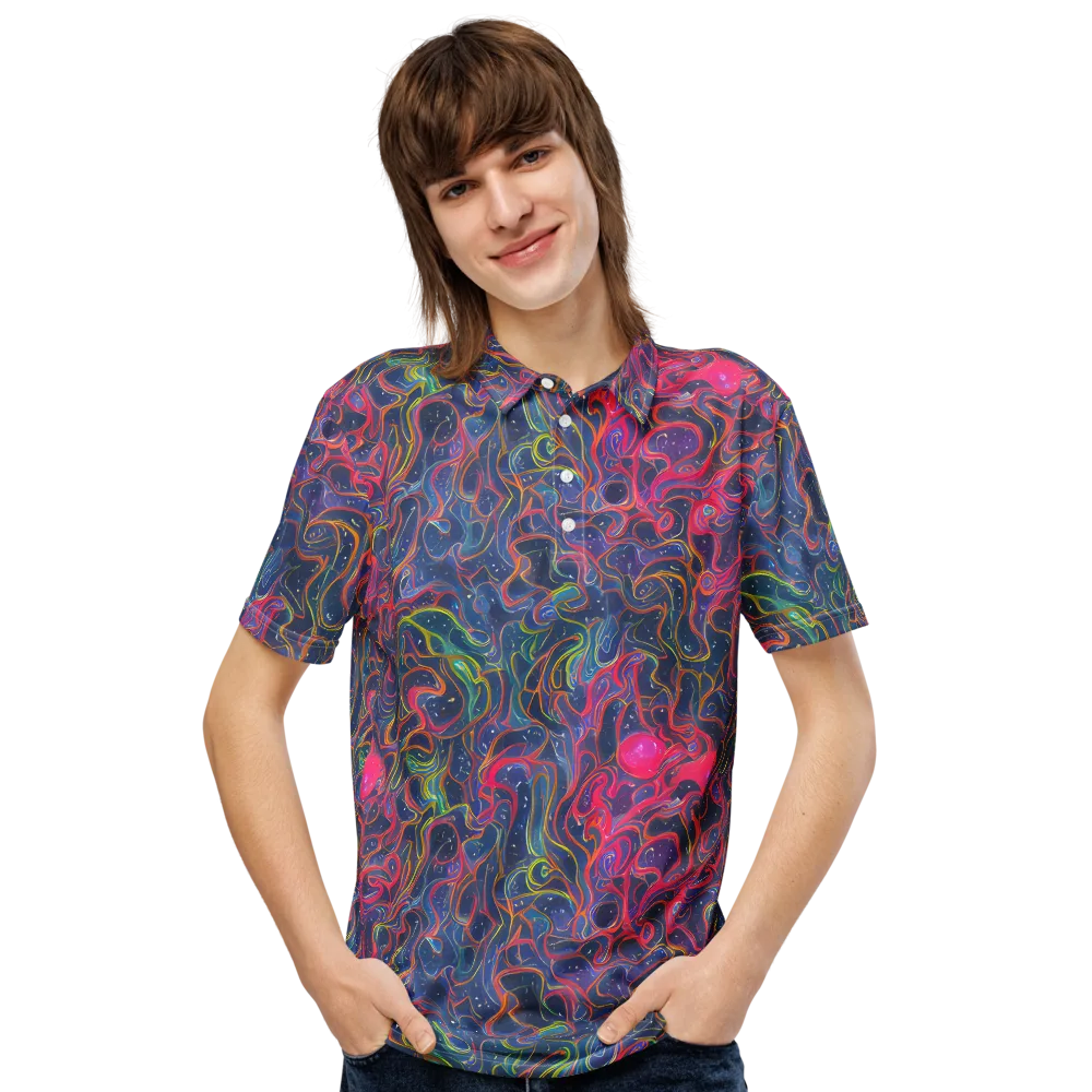 Celestial Koi on Men's Slim Fit Polo Shirt — Front