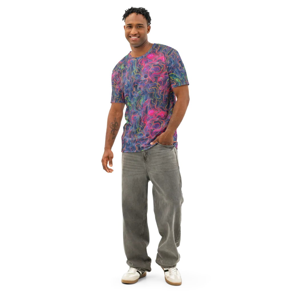 Celestial Koi on Men's Cotton Crew Neck T-Shirt — Front