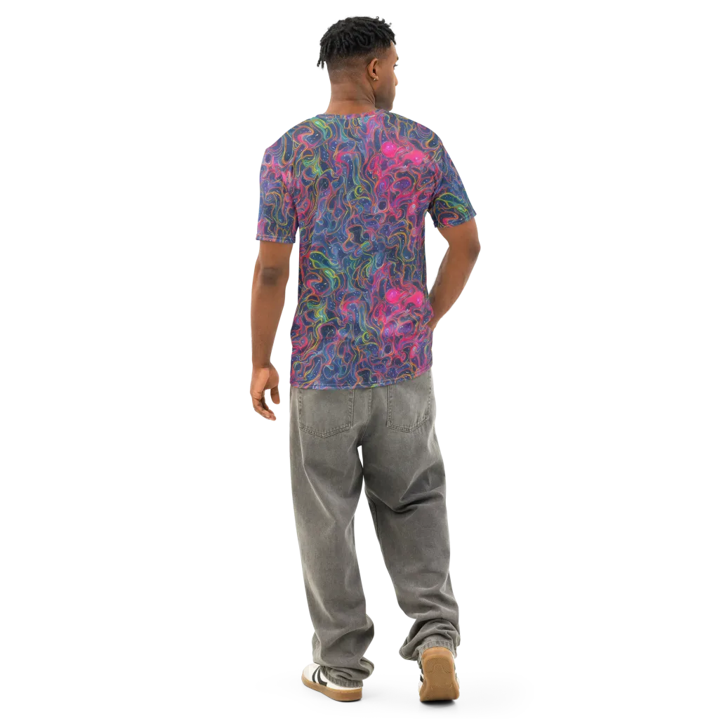 Celestial Koi on Men's Cotton Crew Neck T-Shirt — Back