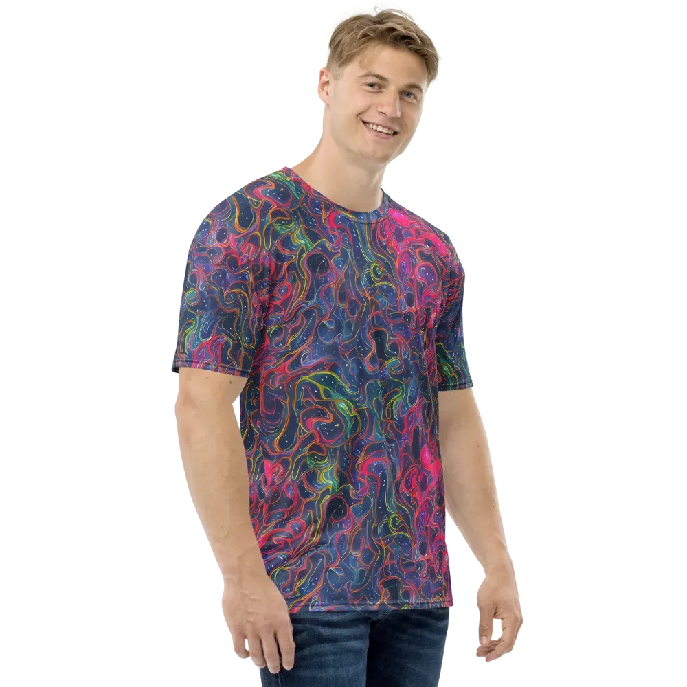 Celestial Koi on Men's Crew Neck T-Shirt — Right