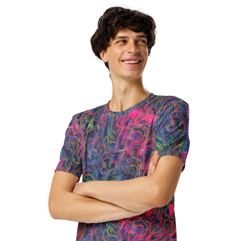 Celestial Koi on Men's Crew Neck T-Shirt — Left Front