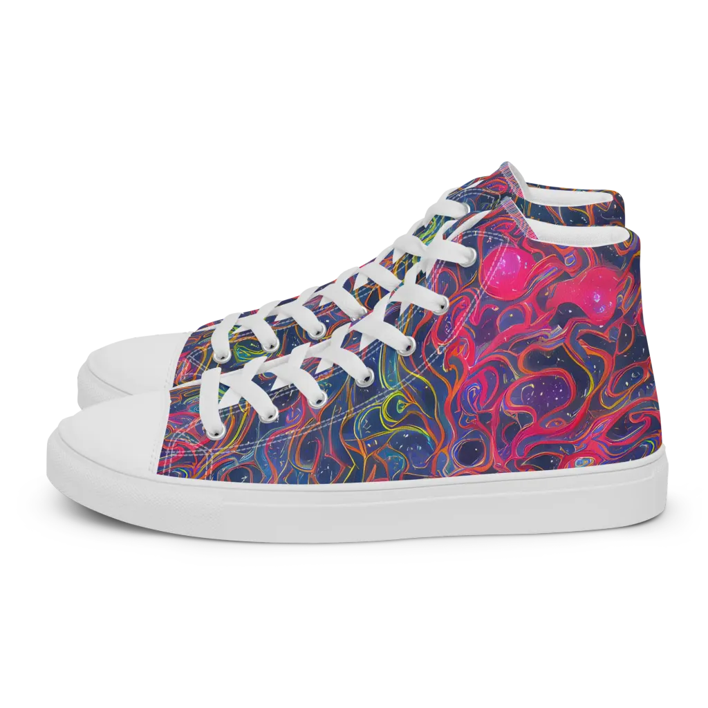 Celestial Koi on Men's High Top Canvas Shoes — Left