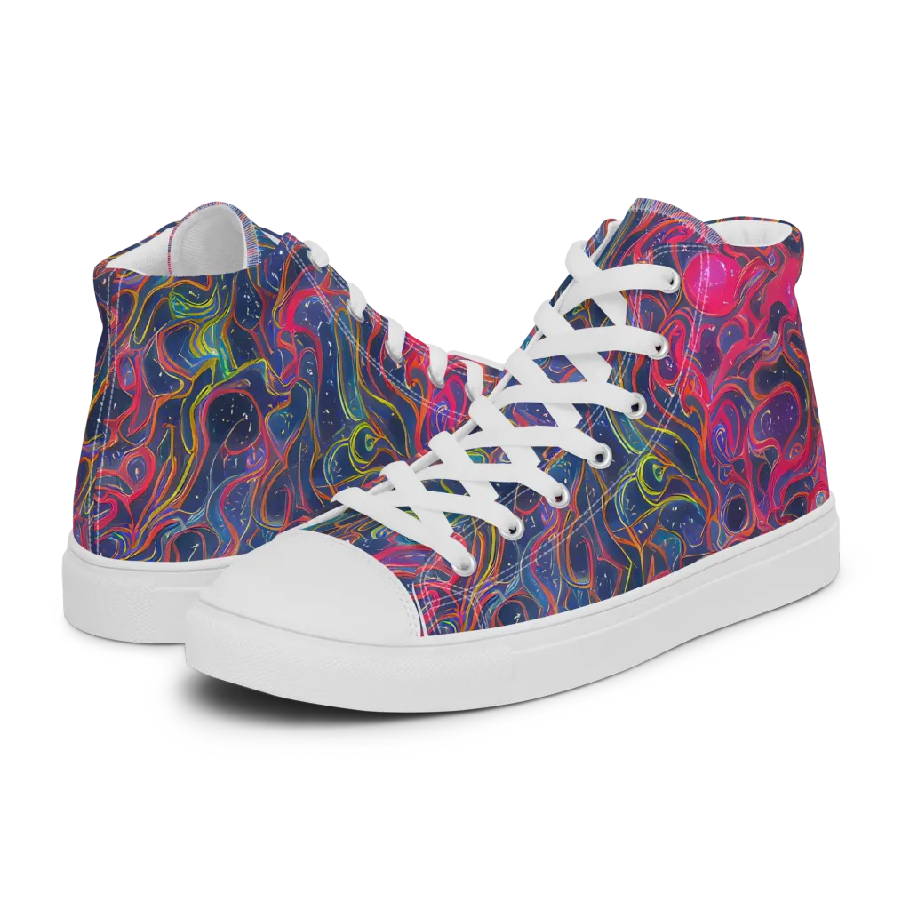 Celestial Koi on Men's High Top Canvas Shoes — Left