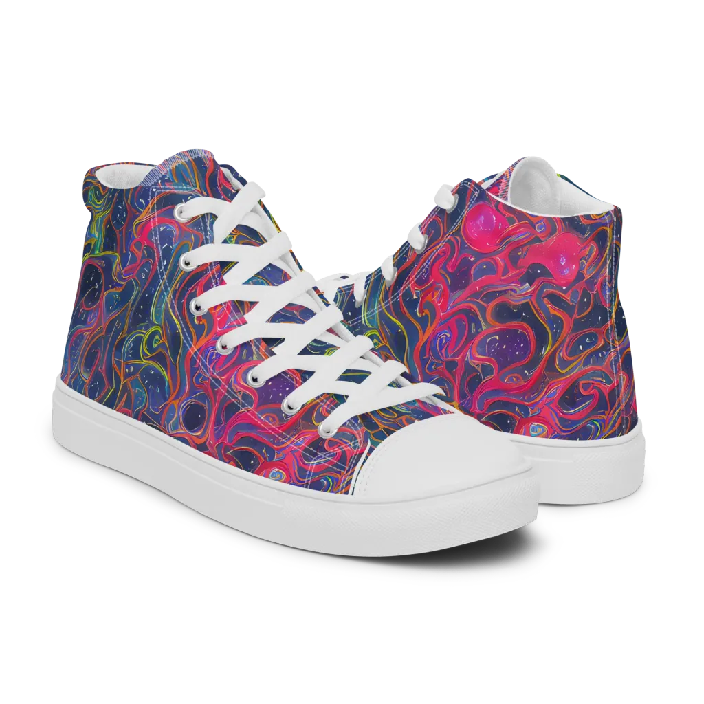 Celestial Koi on Men's High Top Canvas Shoes — Right