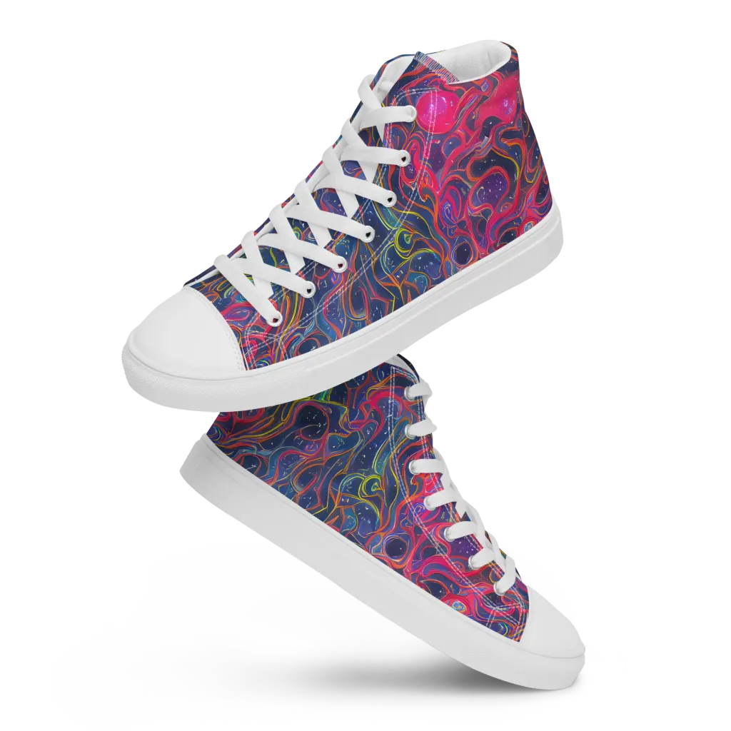 Celestial Koi on Men's High Top Canvas Shoes — Front