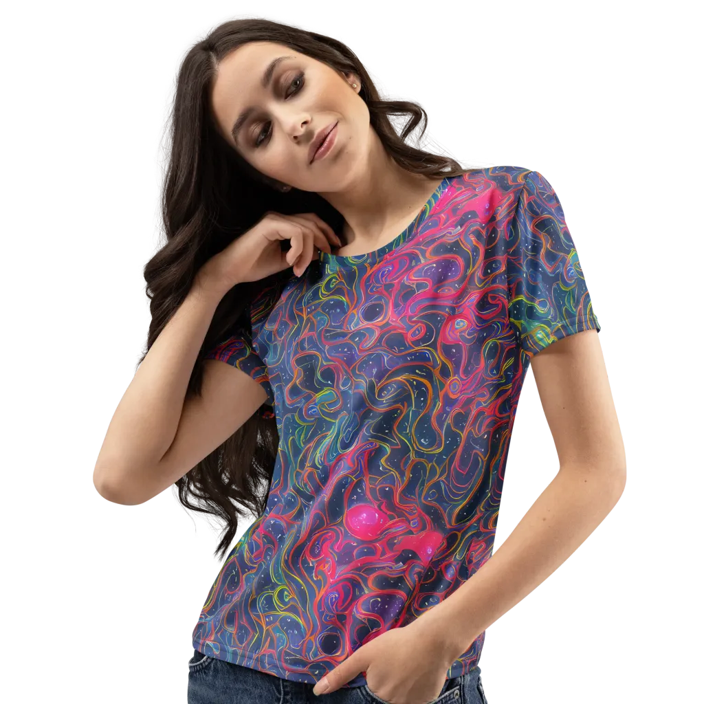 Celestial Koi on Women's Crew Neck T-Shirt — Left Front