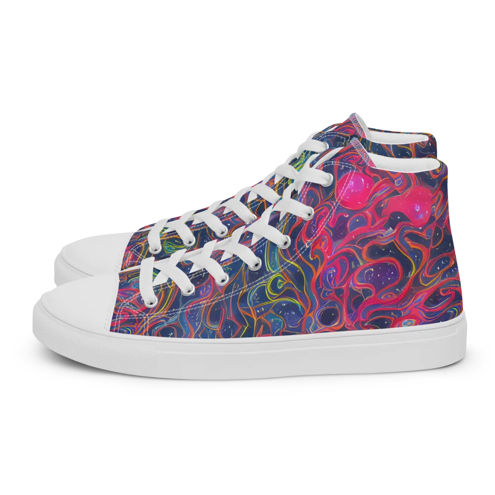 Celestial Koi on Women's High Top Canvas Shoes — Left
