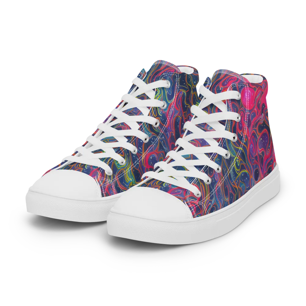 Celestial Koi on Women's High Top Canvas Shoes — Left Front