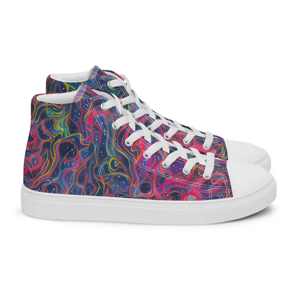 Celestial Koi on Women's High Top Canvas Shoes — Right