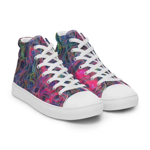Celestial Koi on a Women's High Top Canvas Shoes