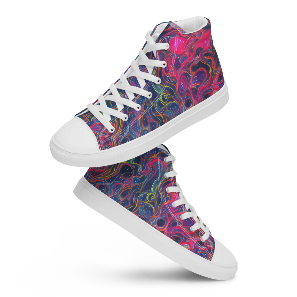 Celestial Koi on Women's High Top Canvas Shoes — Front