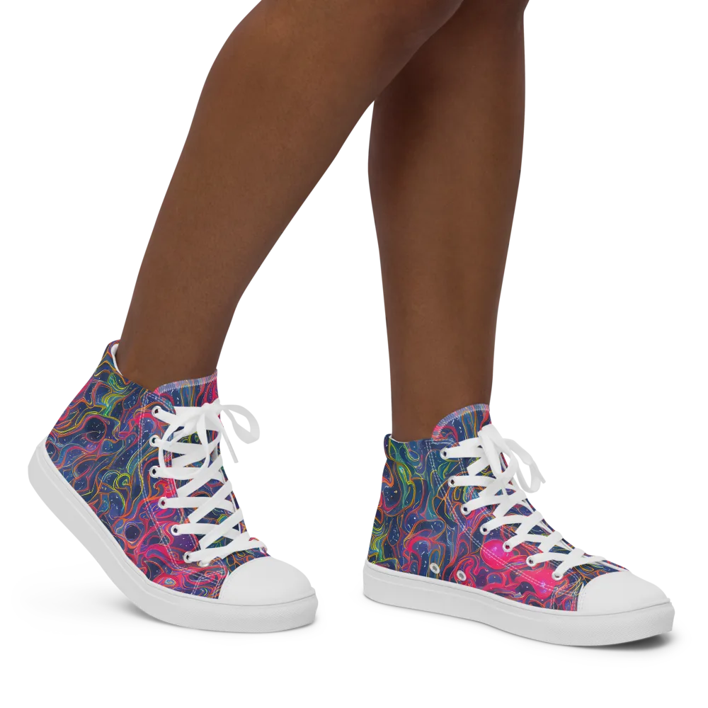 Celestial Koi on Women's High Top Canvas Shoes — Right