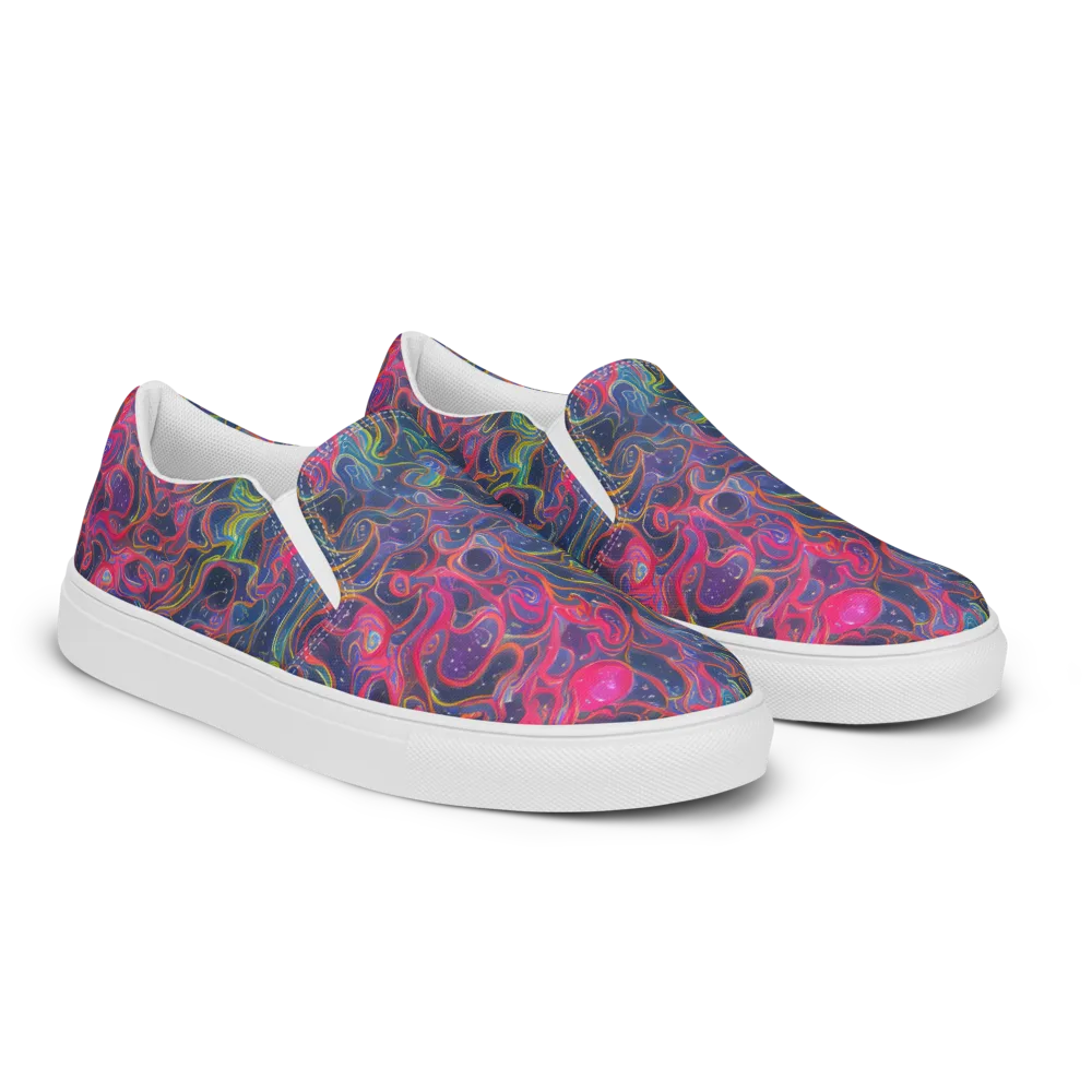 Celestial Koi on Men's Slip-On Canvas Shoes — Right Front