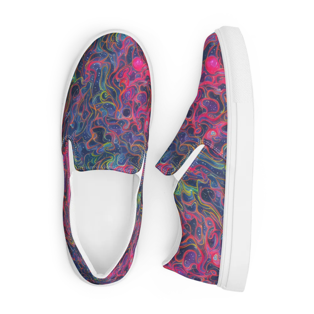 Celestial Koi on Men's Slip-On Canvas Shoes — Front