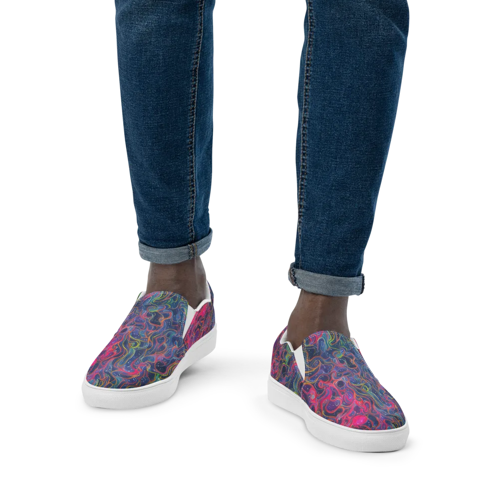 Celestial Koi on Men's Slip-On Canvas Shoes — Front