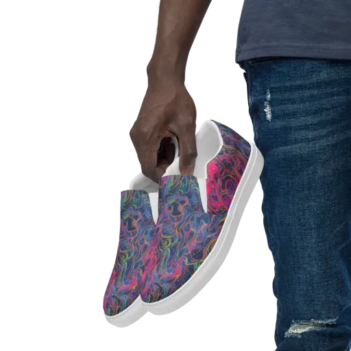 Celestial Koi on a Men's Slip-On Canvas Shoes