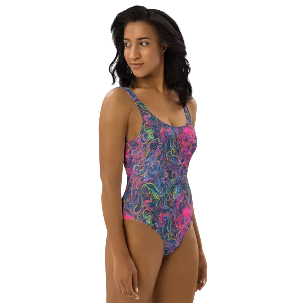 Celestial Koi on One-Piece Swimsuit — Right