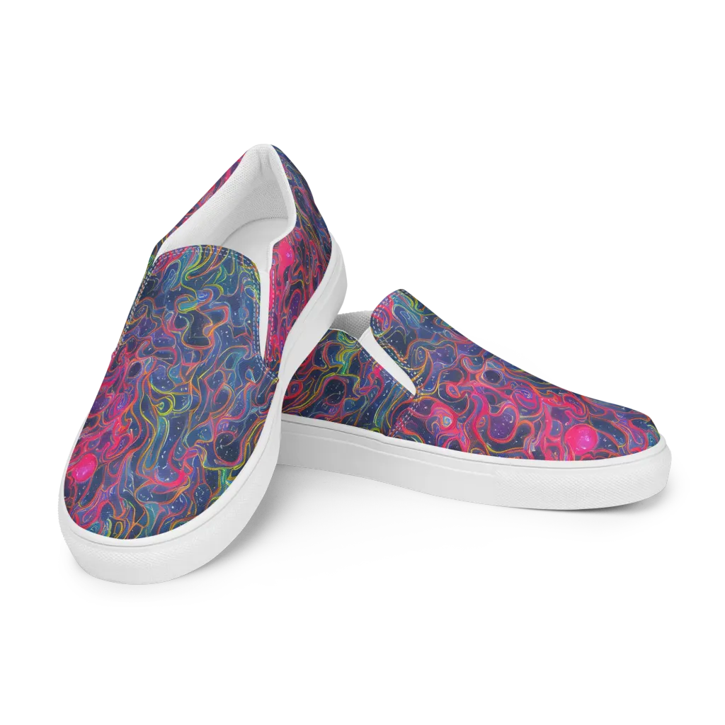 Celestial Koi on Women's Slip-On Canvas Shoes — Left Front
