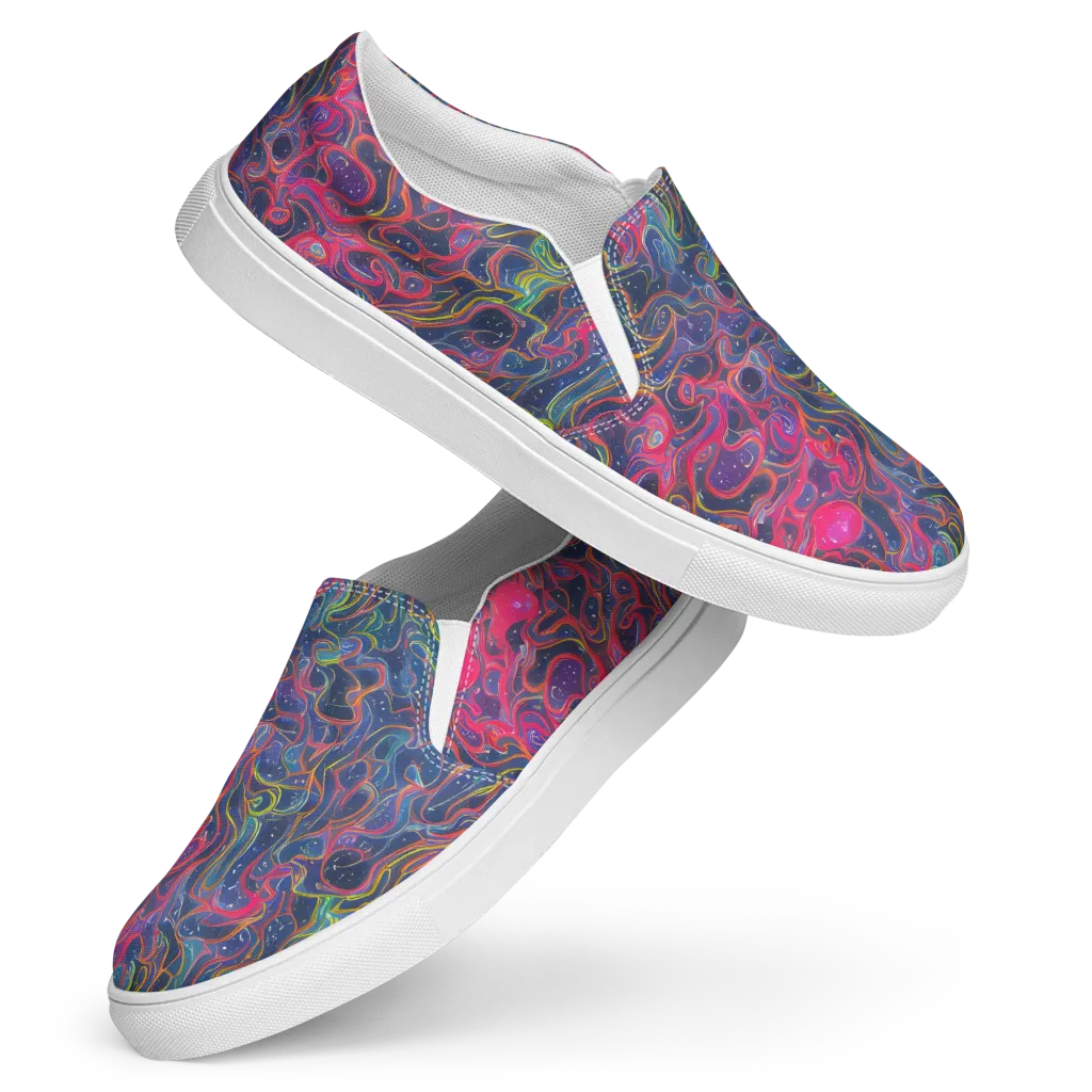 Celestial Koi on Women's Slip-On Canvas Shoes — Front