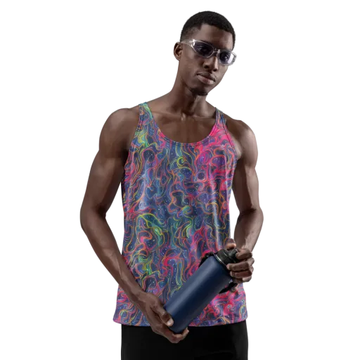 Celestial Koi on a Men's Tank Top