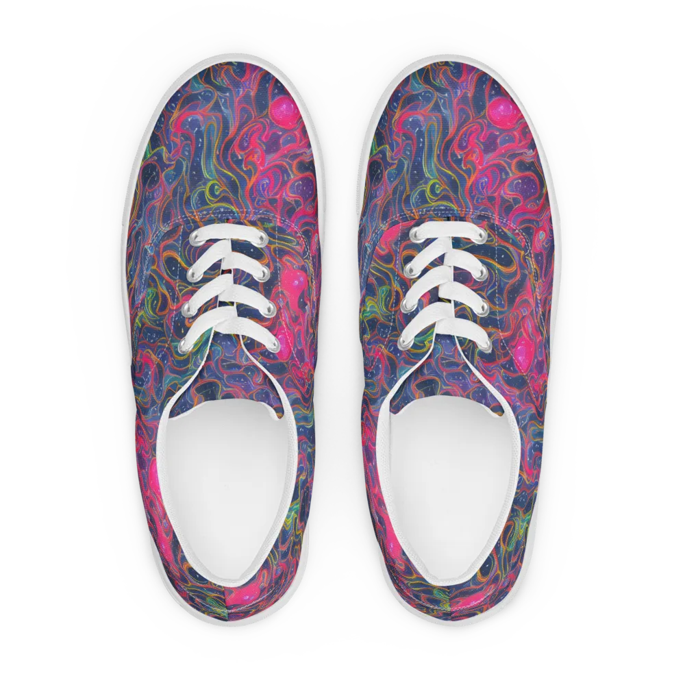 Celestial Koi on Men's Lace-Up Canvas Shoes — Front