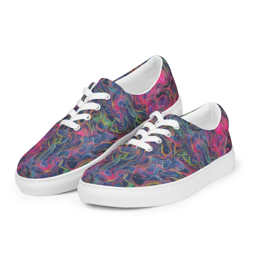 Celestial Koi on a Men's Lace-Up Canvas Shoes