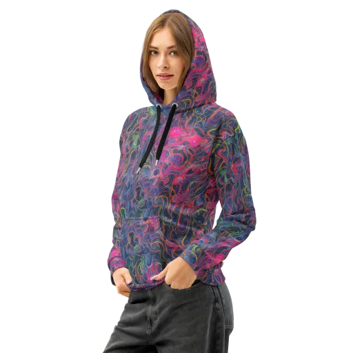 Celestial Koi on a Cotton Hoodie