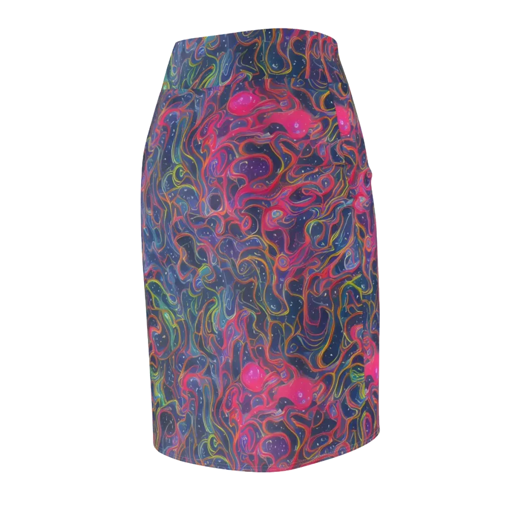 Celestial Koi on Pencil Skirt — Back Side