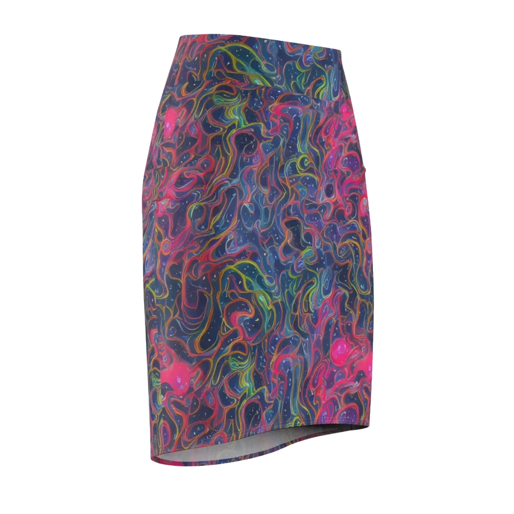 Celestial Koi on Pencil Skirt — Front Side