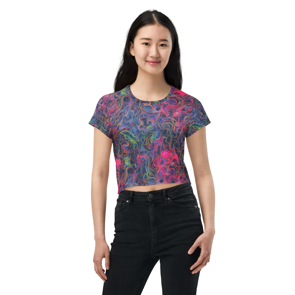 Celestial Koi on Crop Tee — Front