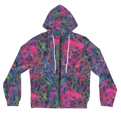 Celestial Koi on a Women's Full-Zip Hoodie