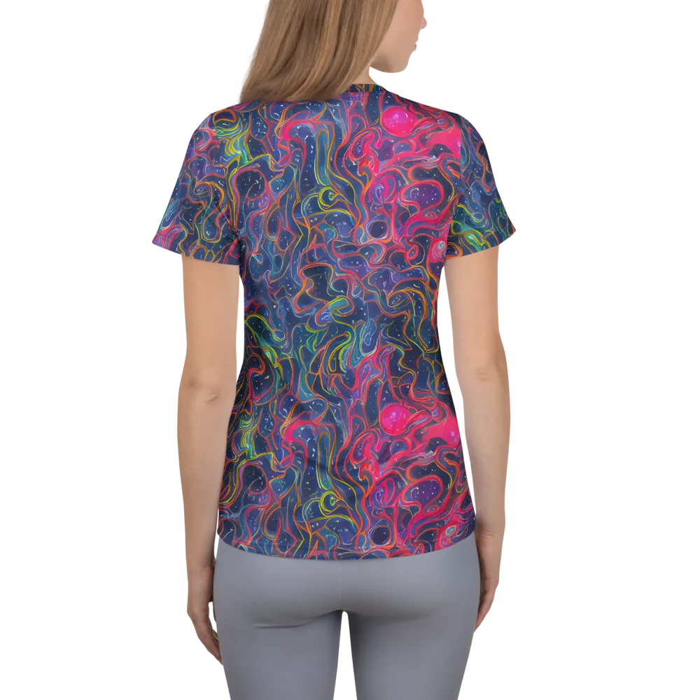 Celestial Koi on Women's Athletic T-Shirt — Back