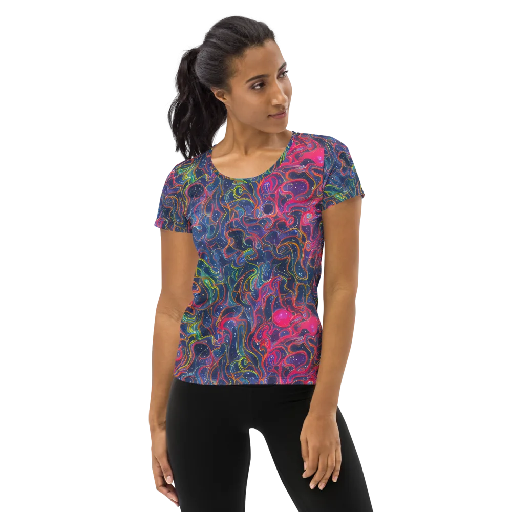 Celestial Koi on Women's Athletic T-Shirt — Front
